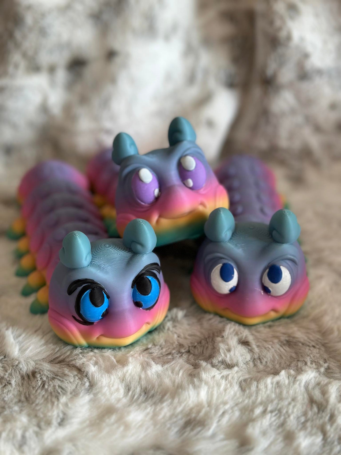 Oversized Rainbow Caterpillar Flexi Fidget