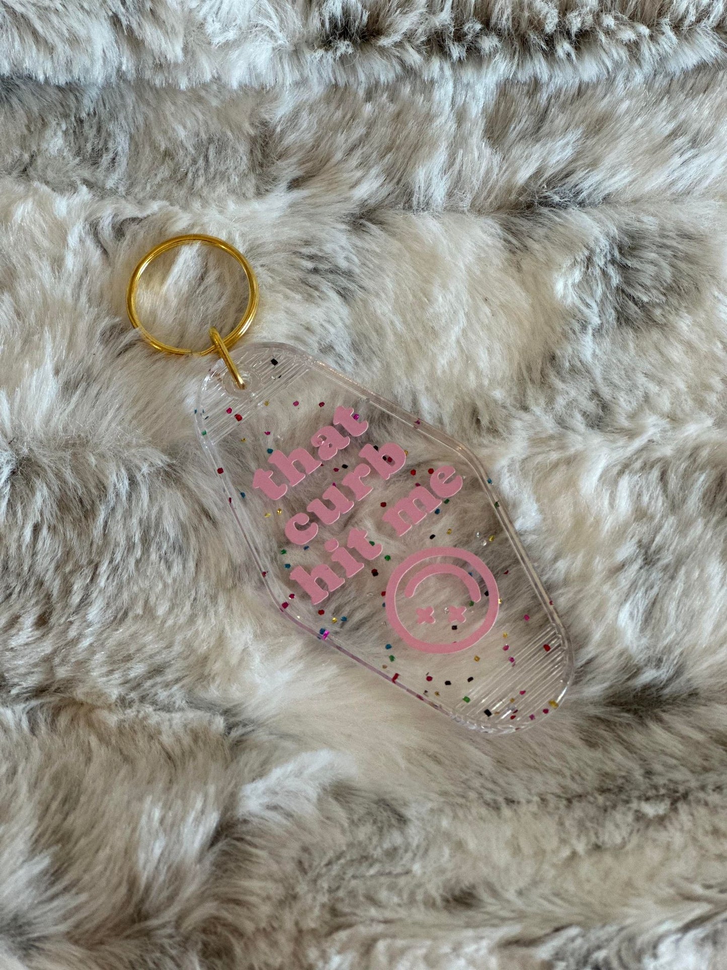 That Curb Hit Me - Motel Style Keychain