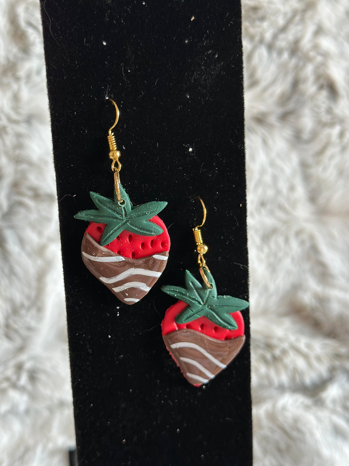 Chocolate Covered Strawberry Earrings