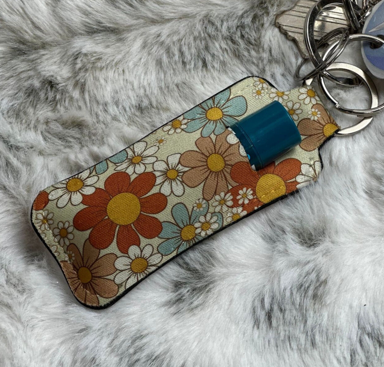 Neoprene Lip Balm Holder Keychain