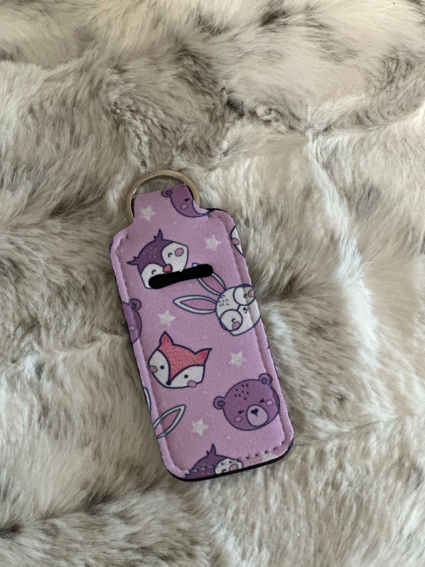 Neoprene Lip Balm Holder Keychain