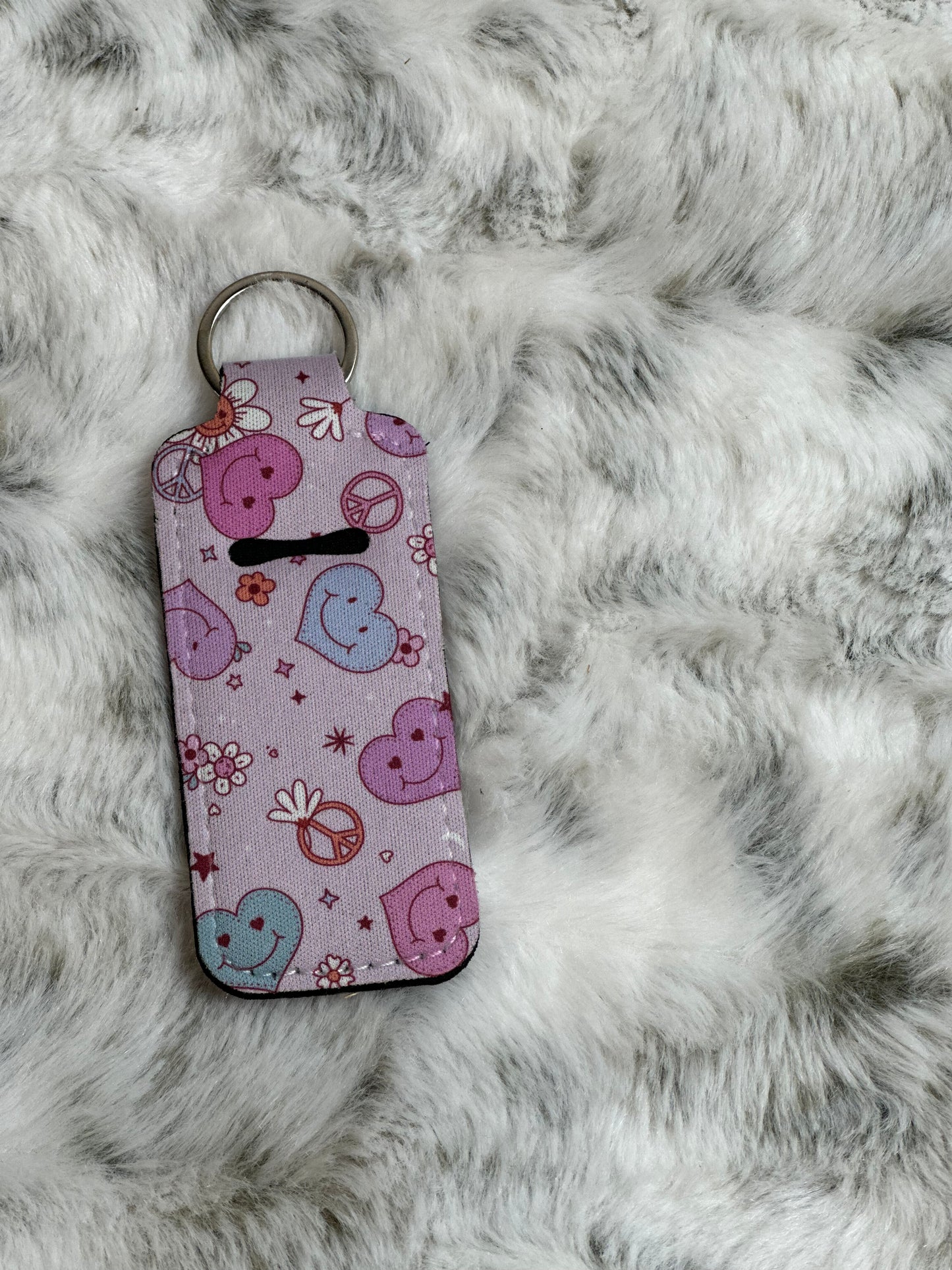 Neoprene Lip Balm Holder Keychain