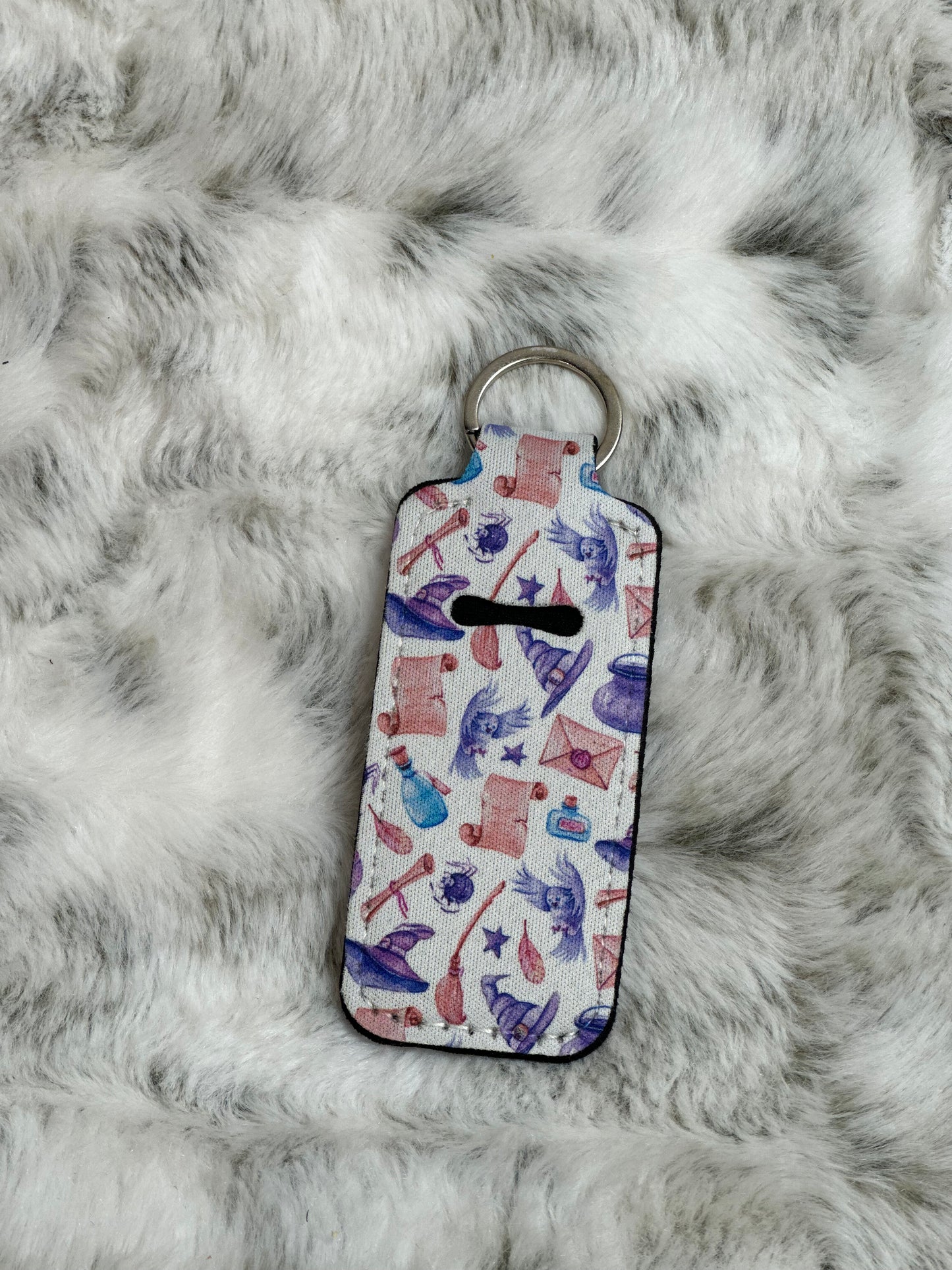 Neoprene Lip Balm Holder Keychain