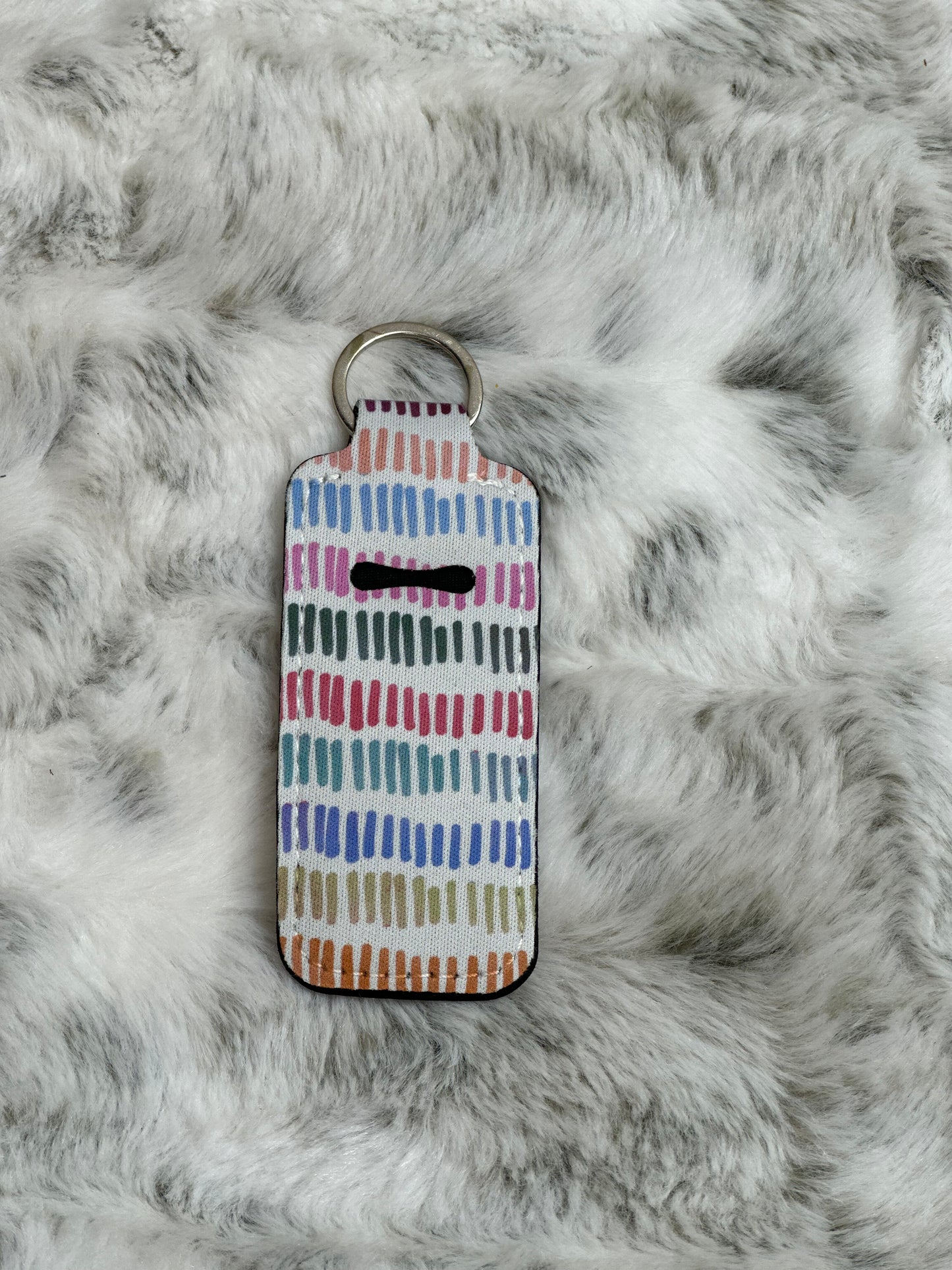 Neoprene Lip Balm Holder Keychain