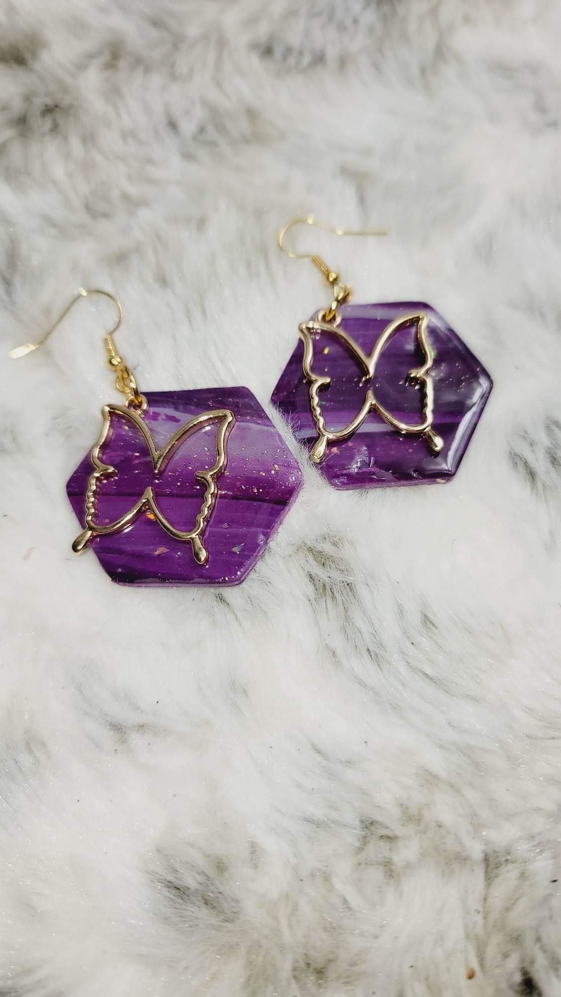 Butterfly Hexagon Earrings