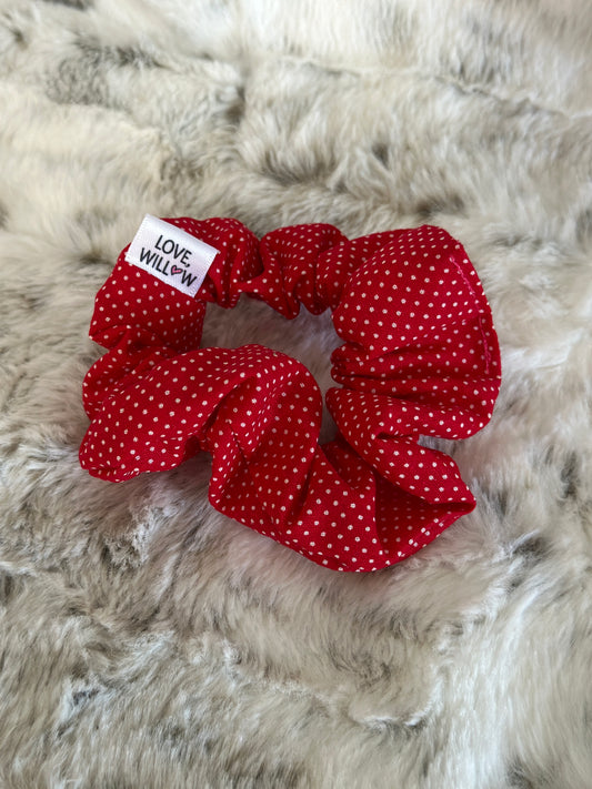 Red Polka Dot Scrunchie