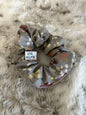 Gray Floral Scrunchie