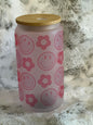 Frosted 16oz Glass Can w/ Bamboo Lid & Straw