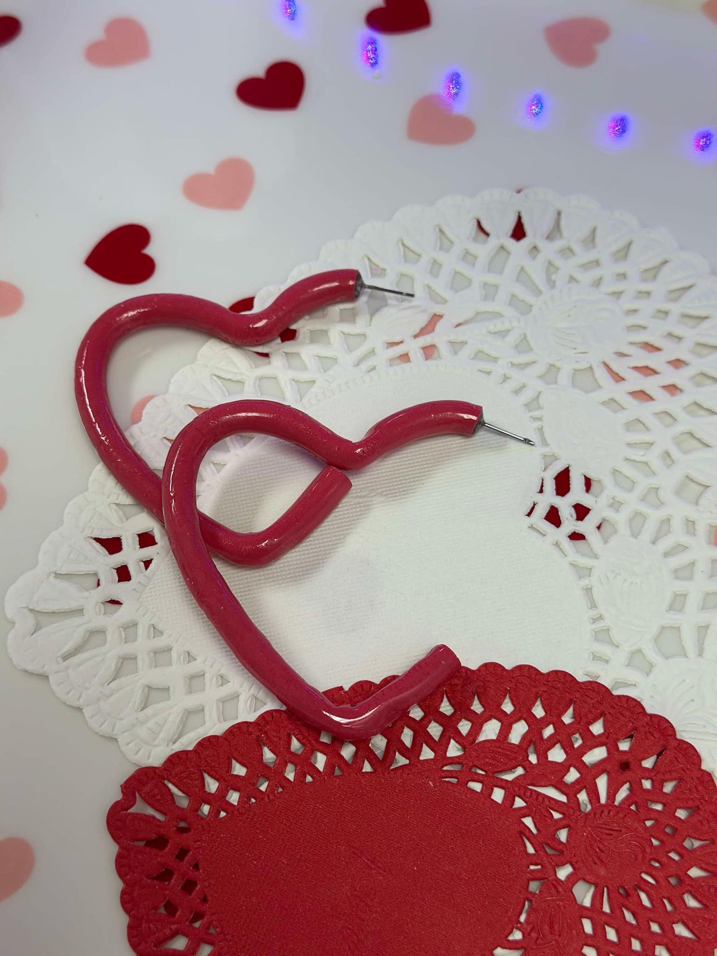 Heart Shaped Hoop Earrings
