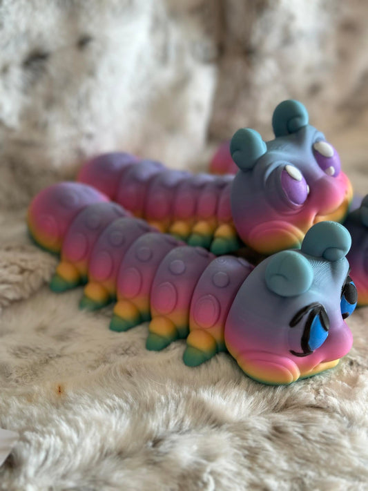 Oversized Rainbow Caterpillar Flexi Fidget