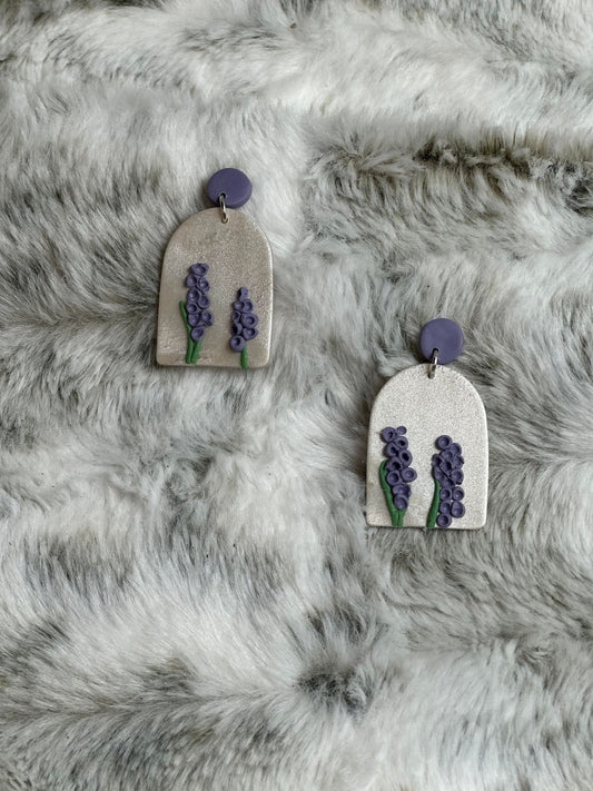 Lavender Clay Earrings