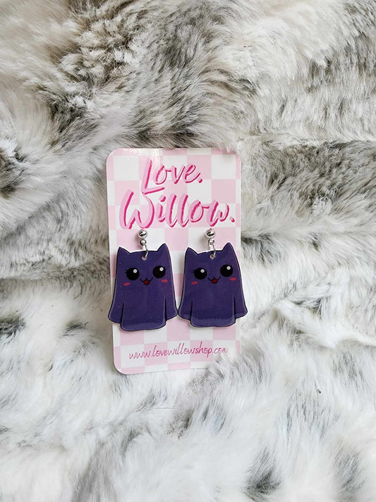 Ghost Cat Earrings