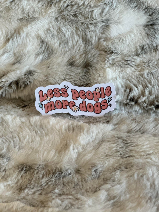 Less People More Dogs Sticker