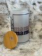 Frosted 16oz Glass Can w/ Bamboo Lid & Straw