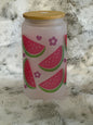 Frosted 16oz Glass Can w/ Bamboo Lid & Straw
