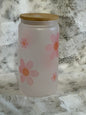 Frosted 16oz Glass Can w/ Bamboo Lid & Straw