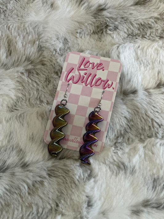 Rainbow Twisty Dangle Earrings