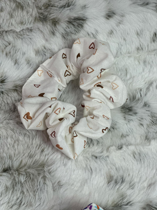 Hearts on White Scrunchie