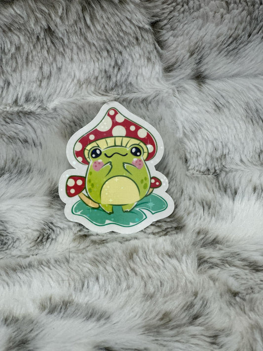 Sparkly Frog Mushroom Sticker