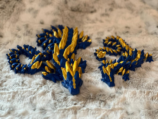 Blue & Gold Duo Color Gemstone Dragon