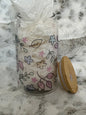 Clear 16oz Glass Can w/ Bamboo Lid & Straw