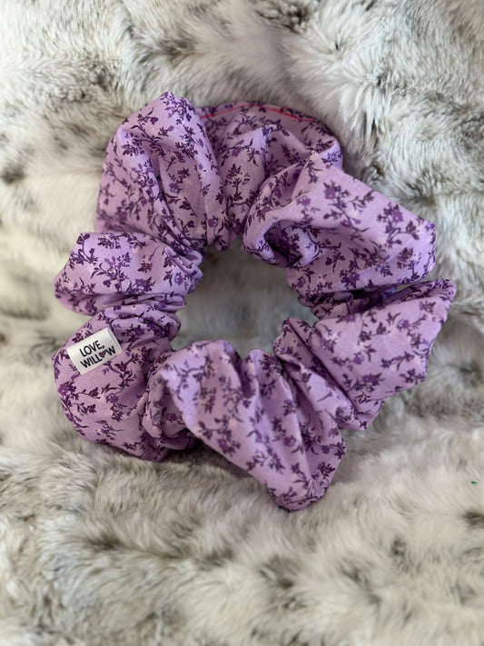 Dainty Purple Floral Scrunchie