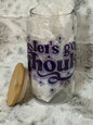 Clear 16oz Glass Can w/ Bamboo Lid & Straw