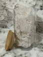 Clear 16oz Glass Can w/ Bamboo Lid & Straw