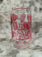 Clear 16oz Glass Can w/ Bamboo Lid & Straw