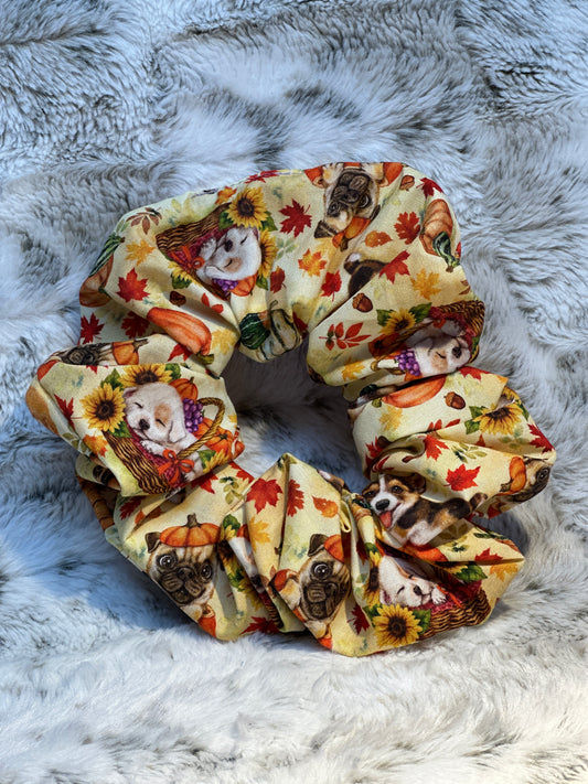 Fall Pups Scrunchie