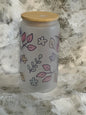 Frosted 16oz Glass Can w/ Bamboo Lid & Straw